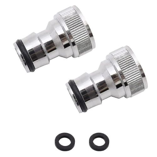 Lot de 2 raccords de robinet en cuivre de 1/2 pouce - Raccords de tuyau d'arrosage universels argentés pour une connexion rapide et facile