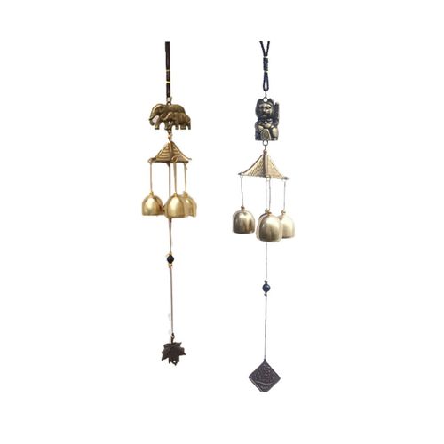 Lot de 2 carillons éoliens Feng Shui en métal ¿ Cloches porte-bonheur pour la maison, le jardin, la terrasse, un cadeau élégant avec un son magnifique