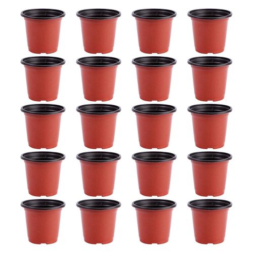 DOITOOL Lot de 20 petits pots de fleurs d'intérieur ¿ Parfaits pour les herbes, le jardinage et la décoration intérieure avec trous de drainage
