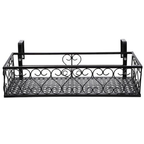 Support de pot de fleurs suspendu en fer durable pour balcon, fenêtre et clôture - Étagère à plantes peu encombrante
