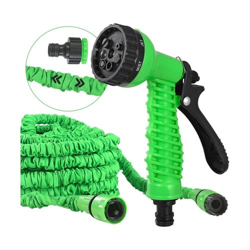 Tuyau d'arrosage extensible de 30 m avec douchette à 7 réglages pour lavage de voiture et jardinage - Sans pli et peu encombrant