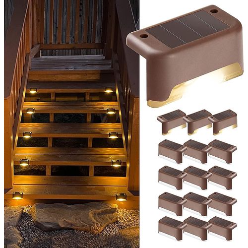 Lot De 16 Lampes Led Solaires Étanches Pour Terrasses, Jardins Et Allées ¿ Éclairage Extérieur Blanc Chaud