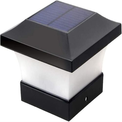 Lampadaire Solaire Led Étanche Pour Poteau En Bois 10 X 10 Cm ¿ Blanc Lumière Du Jour 6 000 K, 8 À 10 Heures D'autonomie, Installation Facile