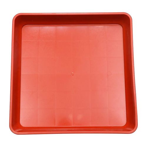 Plateau de drainage pour plantes en résine rouge durable ¿ Soucoupes carrées pour pots de fleurs, pour l'intérieur et l'extérieur, 41,5 x 40,5 cm