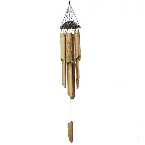 Carillon éolien en bambou fait main - Décoration de jardin relaxante avec tubes sonores uniques pour une énergie positive et le Feng Shui