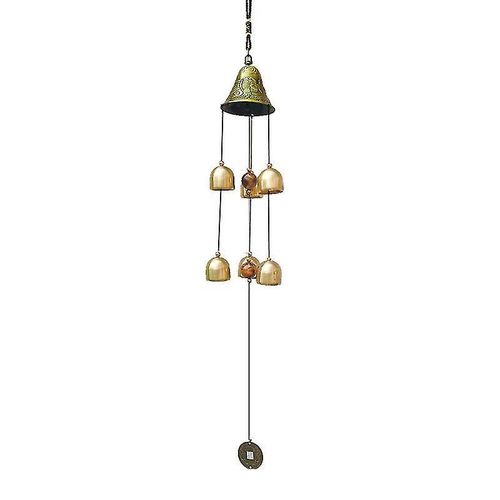 Carillon éolien en laiton pour jardin - Cloche décorative intérieure/extérieure de 61 cm pour la maison, la terrasse et les bénédictions Feng Shui