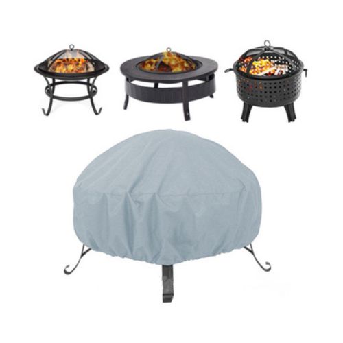 Housse De Protection Imperméable Pour Brasero Rond ¿ Tissu Oxford 210d Résistant Aux Uv Et Au Vent, 122 Cm X 46 Cm, Gris