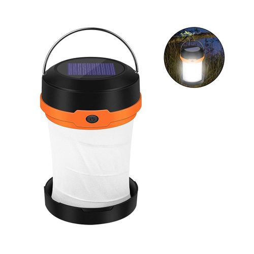 Lanterne De Camping Led Portable, Rechargeable Par Usb Et Solaire ¿ Pliable, 3 Modes, Batterie Externe, Étanche, 1 200 Mah