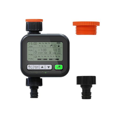 Minuterie d'arrosage automatique pour jardin ¿ 3 programmes, verrouillage enfant, écran transparent, idéale pour l'arrosage du jardin et de la pelouse