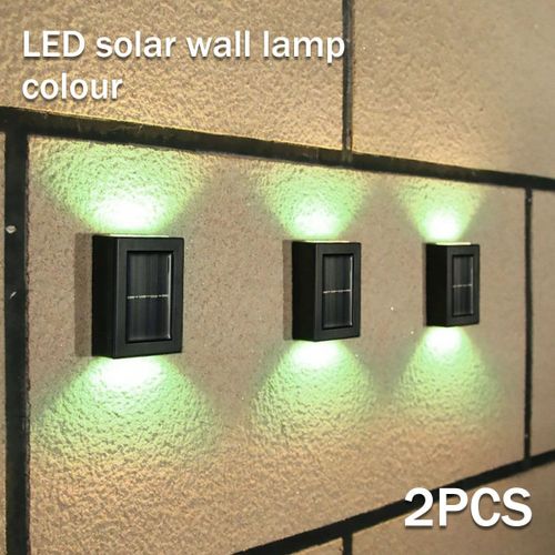 Lot De 2 Appliques Solaires D'extérieur Ip65 Avec Allumage/Extinction Automatique, 3 Couleurs De Lumière, Étanches, Installation Facile, Batterie 600 Mah