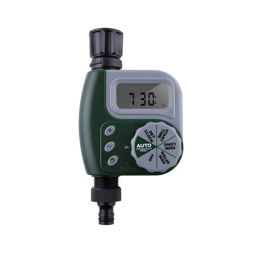 Minuterie numérique étanche pour robinet avec fonction de temporisation en cas de pluie, fonctions automatiques et manuelles, installation facile, vert