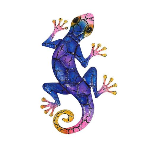 Suspension murale en fer Gecko - Décoration d'intérieur unique pour jardin, couloir et fenêtres - Décoration durable et élégante