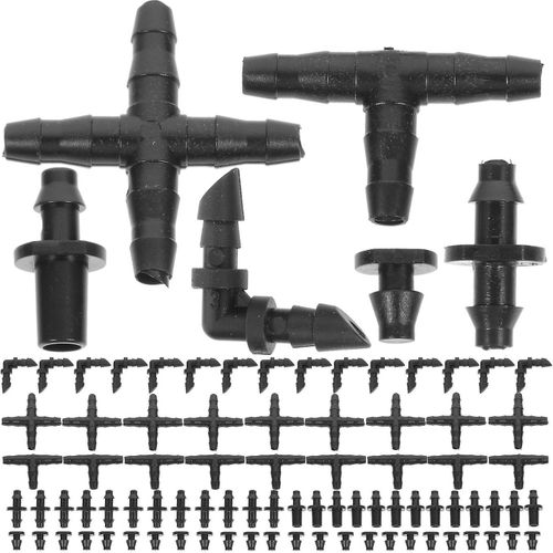 Assortiment de raccords pour irrigation goutte à goutte ¿ Raccords cannelés 1/4 po pour jardins, fermes et serres ¿ 200 pièces