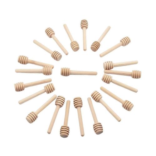 25 Pcs Long Manche Bois Miel Cuillères Mélange Bâtons Dipper Extracteur De Miel Pour Pot Café Lait Thé Fournitures Outil De Cuisine