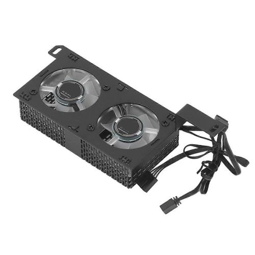 ARGB Synchronized Dual 5020 Fans RAM Cooling Radiateur, Dissipateur thermique de mémoire haute efficacité pour DDR4 DDR5 Noir