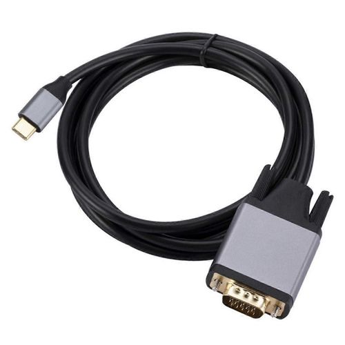 Câble TYPE C vers VGA Adaptateur USB 3.1 vers VGA Cordon d'écran HD 10 Gbit/s pour moniteur d'ordinateur portable PC