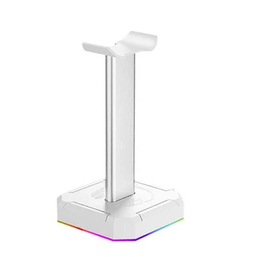 Support de casque Rack d'affichage RVB Rétro-éclairage Tête Monté Support Support Organisateur de bureau Support vertical Cintre, Blanc