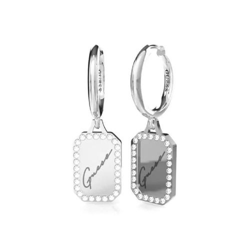 Boucled¿Oreille Devinez Une Étiquette De Cristal De Femme Juge01133jwrht-U En Acier Inoxydable Pendentif Rectangulaire