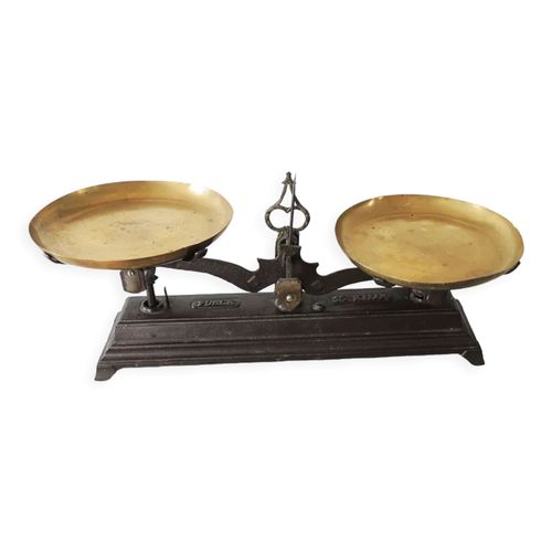 Ancienne Balance Roberval 15 K Marron