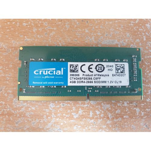 Mémoire 4gb ddr4-2666 Sodimm 1.2v cl19 Marque Crucial