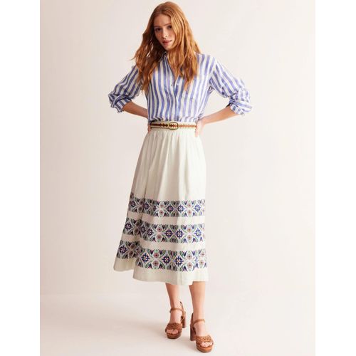 Jupe Midi Layla Brodée-Couleur Neutre