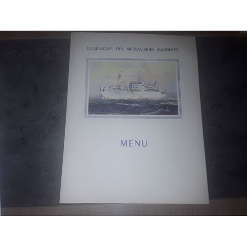 Pochette Menu Des Messageries Maritimes Paquebot Marechal Joffre