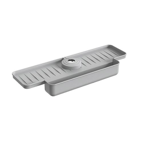 Robinet en silicone Splash Guard Évier de cuisine Splash Guard Plateau de récupération d'eau de robinet amélioré (gris)