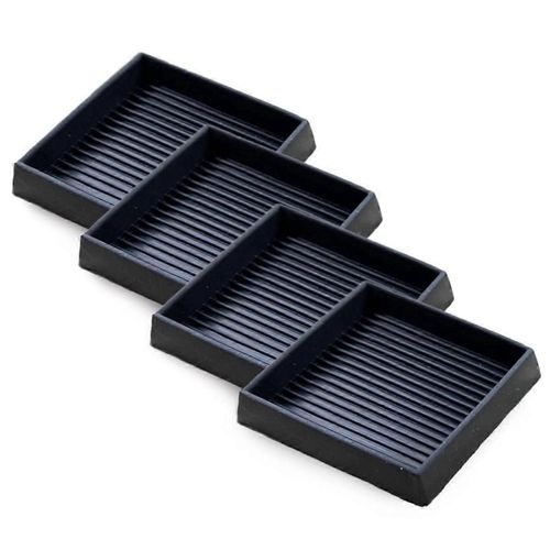 4 Pcs Anti-Slip Meubles Pads - 2.5x2.5in Carré En Caoutchouc Anti Slip Caster Cups, Jambe Coasters-Canapé, Chaise, Butées De Lit