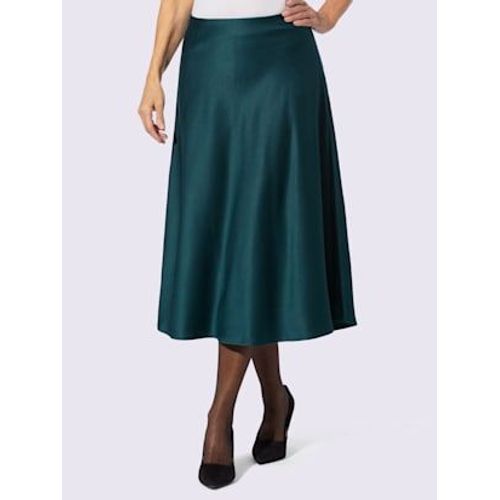 Jupe En Satin Satin Mat Élégant - - Bleu Pétrole