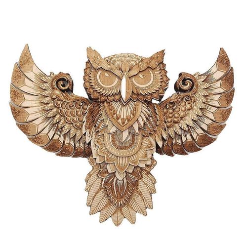 Hibou en bois bois Animal Wall Hanger Home Decorations Décoration murale en bois hibou ornement hibou rustique Wall Decor