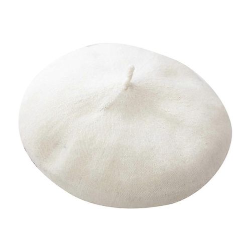 Chapeau Béret Pour Femmes Style Français Bonnet Mode D'hiver Chaud Laine Doublure Tricot Cap À La Mode Artiste D'hiver Chapeau-Blanc