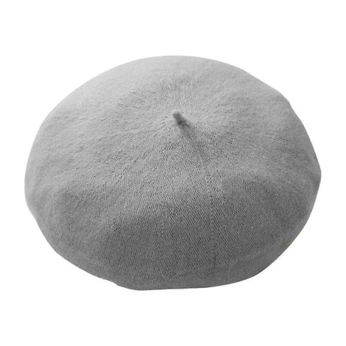 Chapeau Béret Pour Femmes Français Style Bonnet Mode D'hiver Chaud Laine Doublure Tricot Cap À La Mode Artiste D'hiver Chapeau-Gris