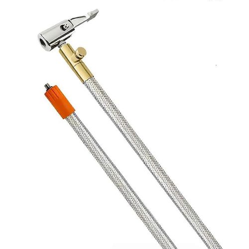 Tuyau de remplacement de gonfleur de pneu de compresseur d'air portable étendu avec maille en acier inoxydable pour la protection, tube de pompe à air