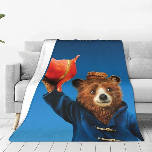 Couverture Polaire D'hiver Motif Ours Brun Paddington, Motif Dessin Anime, Multifonction, Douce, Pour Lit, Canape, Canape
