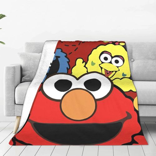 Couverture Polaire Sesame Streets Elmo Cookie Monster, Couvertures De Dessin Anime Des Années 80 Pour La Maison, La Chambre A Coucher, Couette Light Et Respirante