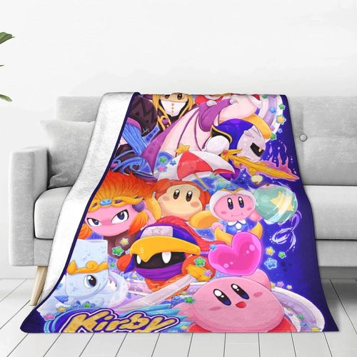Couverture Kawaii K-Kirbys Cartoon Stars, Jeu Anime, Mignonne, En Laine, Portable, Light, Multifonction, En Peluche, Fine, Courtepointe