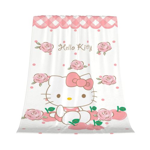 Couverture En Flanelle Ki-Tty Pour Lit, Canape, Literie, Decoration De Chambre
