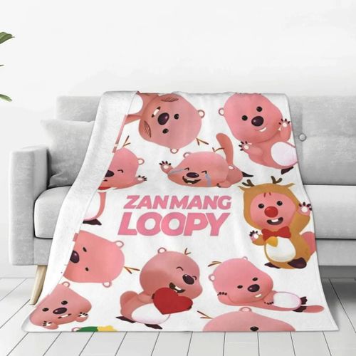 Couverture Polaire Corail Zanmang Loopy Cartoon, Jolie Couverture Kawaii Pour Lit, Bureau, Tapis De Lit Léger Et Fin