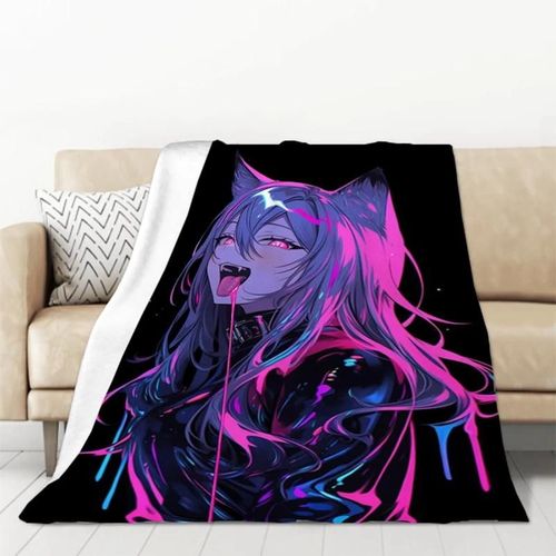 Couverture De Canape Sexy Et Luxueuse, Motif Anime, Pour L'hiver, Chaude Et Luxueuse, Motif Plaid Doux Avec Imprime, Pour La Sieste Au Genou
