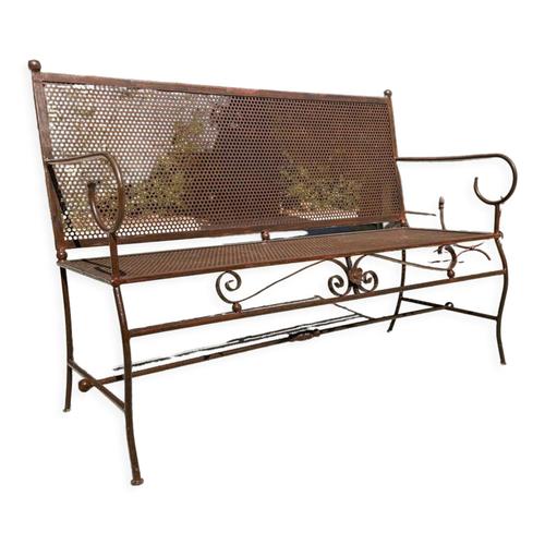 Banc De Jardin En Fer Forg Artisanal Marron