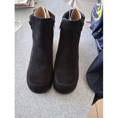 Bottine En Daim Noir "P- 38" Femme
