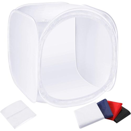 NEEWER Boîte de Lumière Tente de Shooting de Photo Studio 60x60cm avec Toiles de Fond de 4 Couleurs(Rouge Bleu Noir Blanc) pour Photographie