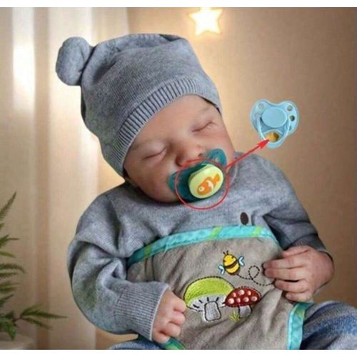 Poupée Reborn Bébé Garçon Endormi Nouveau-né Vrai Bébé Réaliste Yeux Fermés 45cm