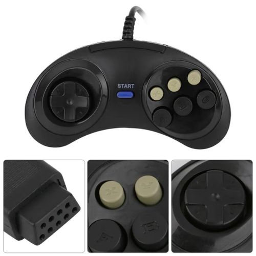 Joystick Classique Sega Mega Drive Manette Filaire Compatible Parfait Pour Rétrogaming