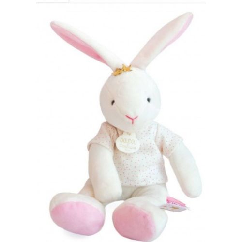 Doudou et compagnie lapin blanc rose poudre d'étoile