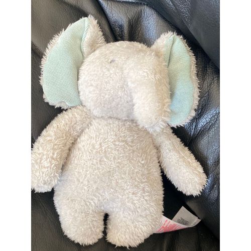 Doudou éléphant polaire gris velours bleu PRIMARK 28cm