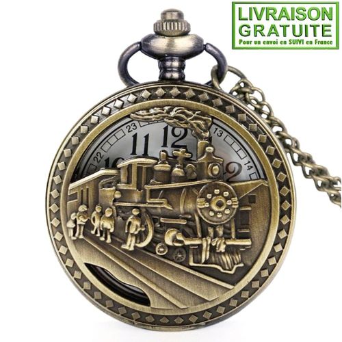 Montre Gousset Train Ancien Locomotive À Vapeur (Réf 2)