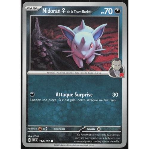 Pokémon Nidoran De La Team Rocket 114 / 182 Reverse Ev10 Rivalités Destinées