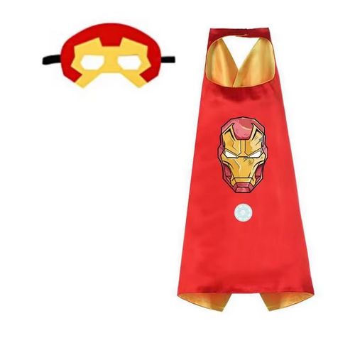Cape De Super Héros + Masque Associé Pour Enfant - 70x70cm - Iron Man