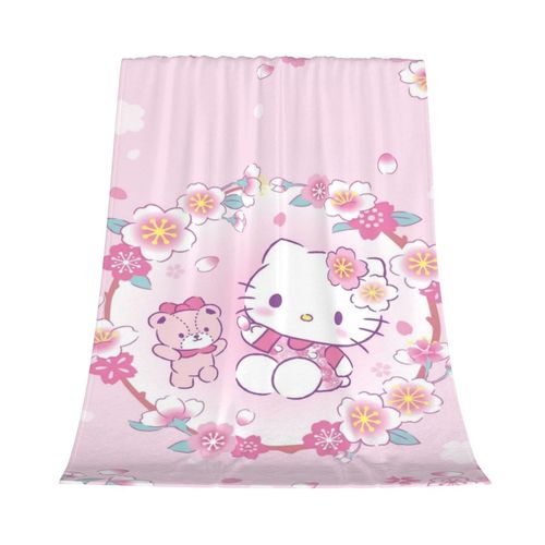 Couverture En Flanelle Ki-Tty Pour Lit, Canape, Literie, Decoration De Chambre